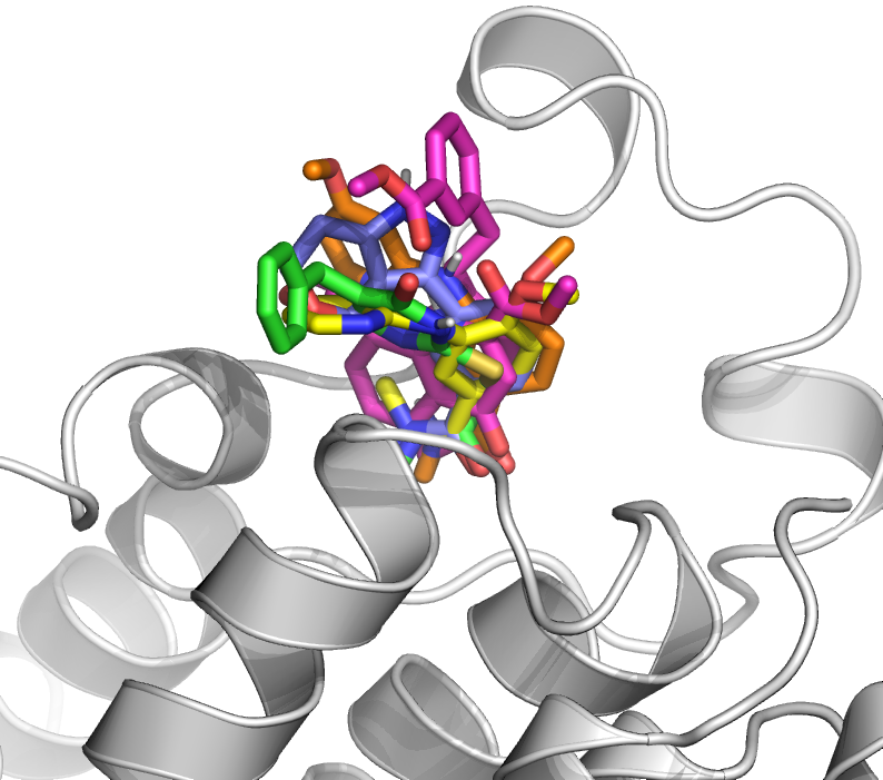 3D molecular structure visualization representing fragment-based drug discovery, highlighting binding interactions for early-stage drug design.