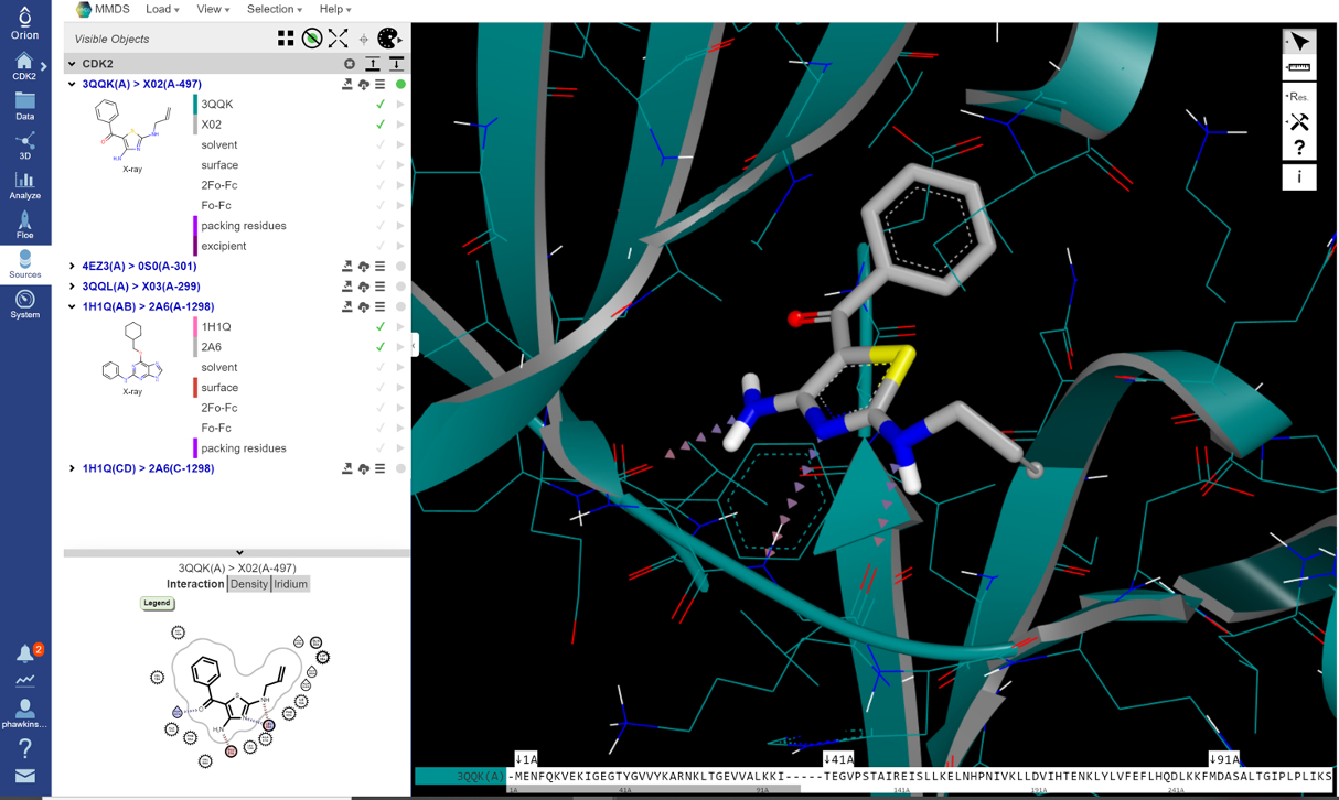 visualisation of structure-based drug design platform showing molecular docking and quantum-level analysis for understanding protein-ligand interactions and optimizing compound design.
