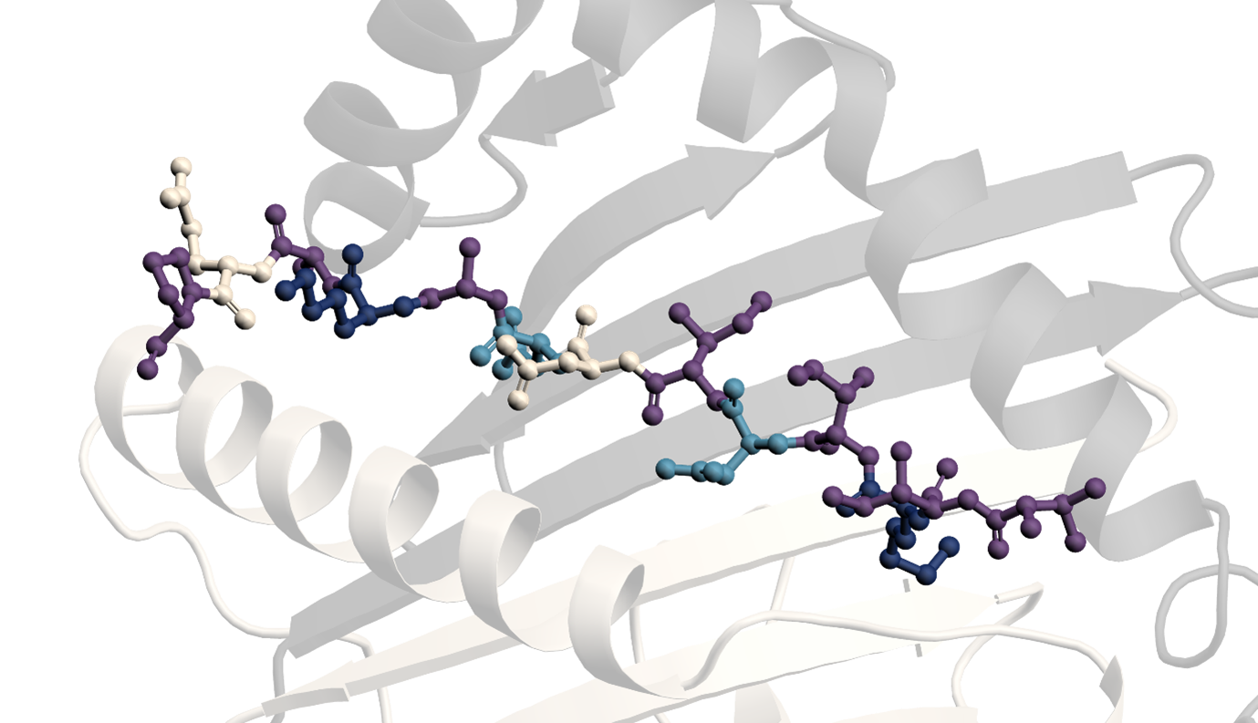 3D molecular structure and ribbon diagram illustrating protein science and structural biology techniques such as cryo-EM, X-ray crystallography, and NMR spectroscopy.