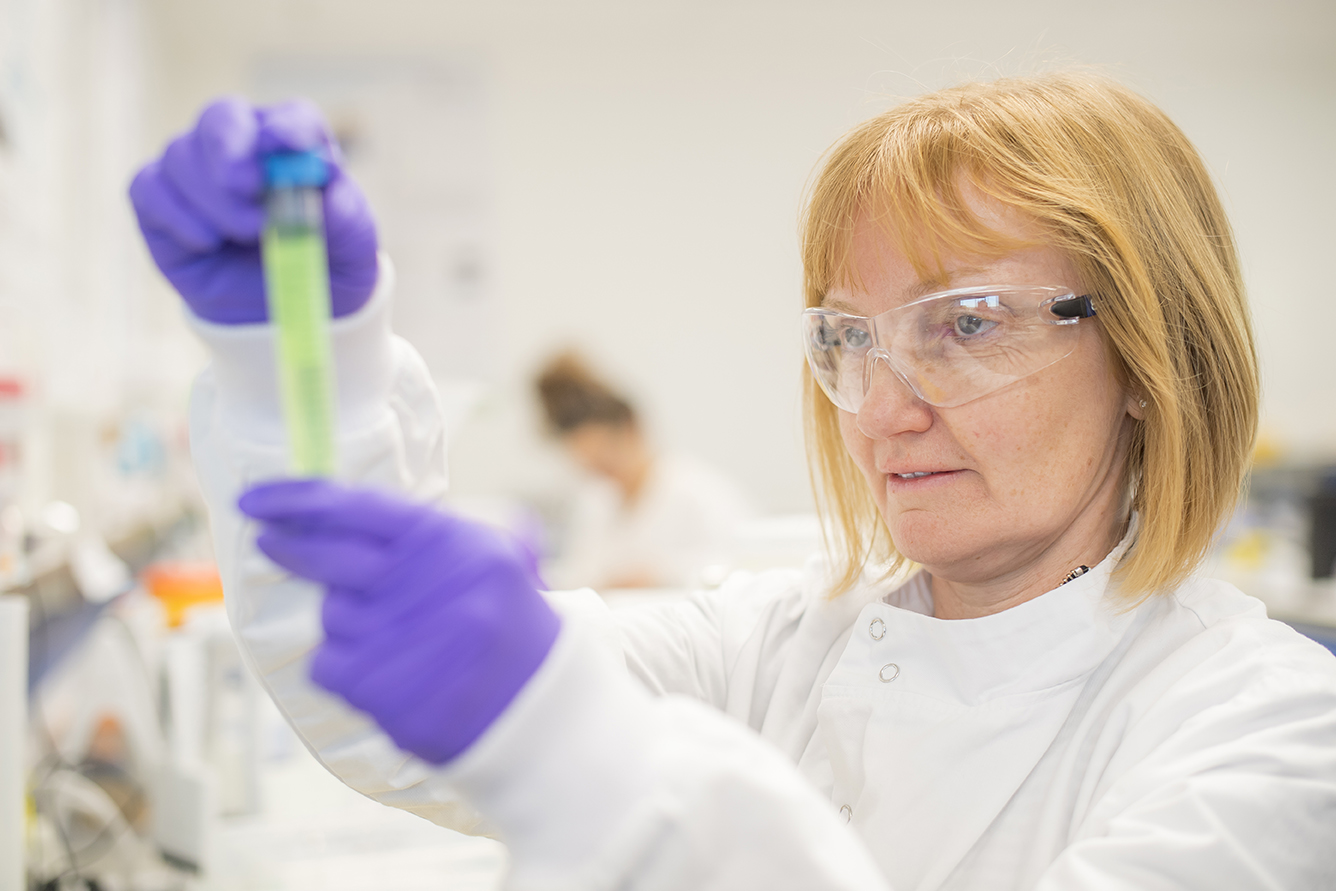 scientist investigating work